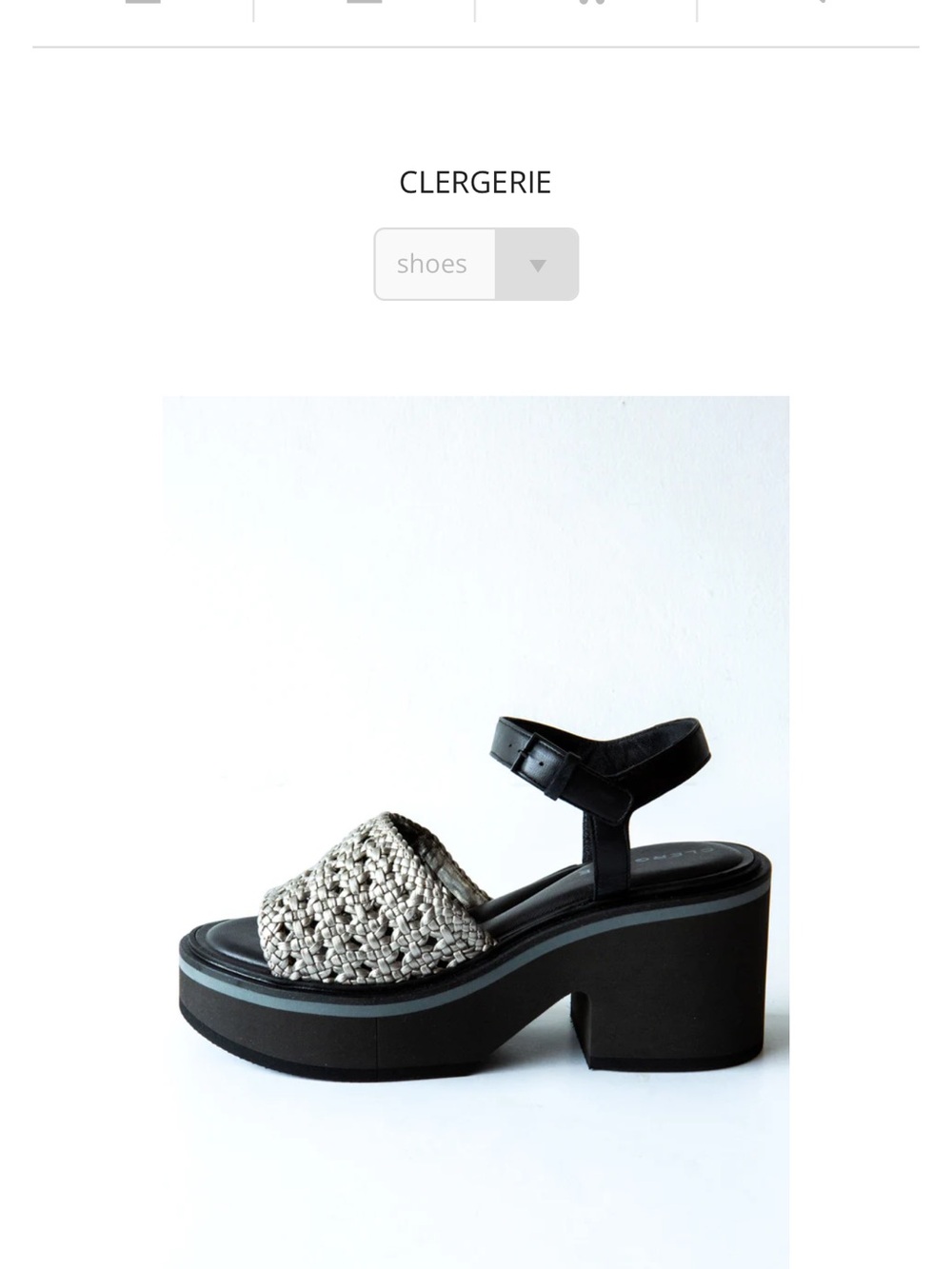 Robert Clergerie Black & Natural Woven Platform Sandal - Chunky Heel